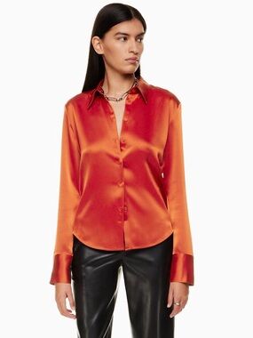 NWOT Babaton Industry Satin Shirt